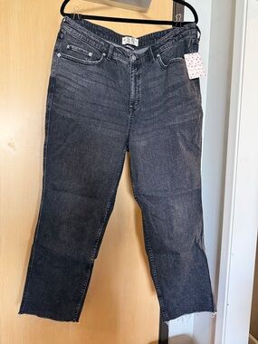 Free People Faded Black Straight Leg Jeans